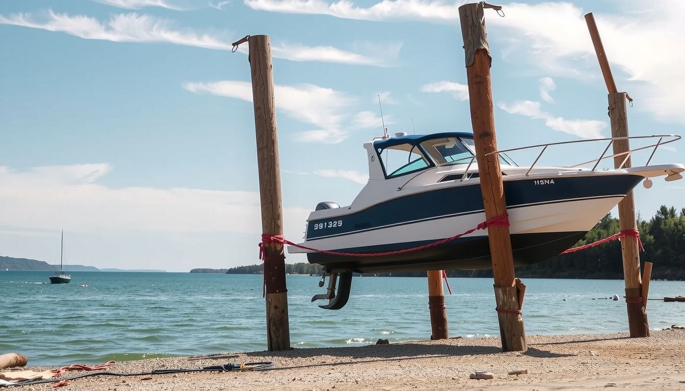 how to tie a boat to 4 pilings